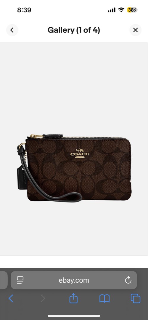 Coach Signature PVC Double Corner Zip Wristlet, Luxury, Bags & Wallets ...