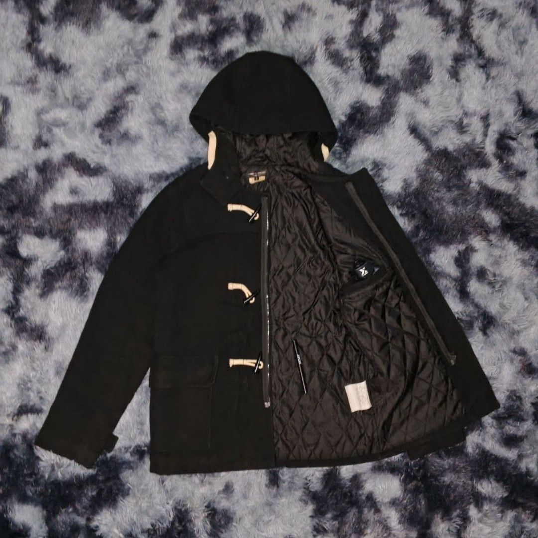 COMME des GARCONS Homme Plus Black Wool Duffle Coat (Category: Luxury Apparel) located in Dagupan City. Submitted by finestthriftstuffph (Listing ID 1436417457, Image 2). Description: - Very Presentable Size: L on Tag (Authentic) (Measured by INCHES) Width: 20.5 Length: 28 Shoulder:17 Sleeve: 25.5 Condition: As New Color Rate: 10/10 Issue: None "Colors may vary due to lightning" "Swipe each photo to see more details".