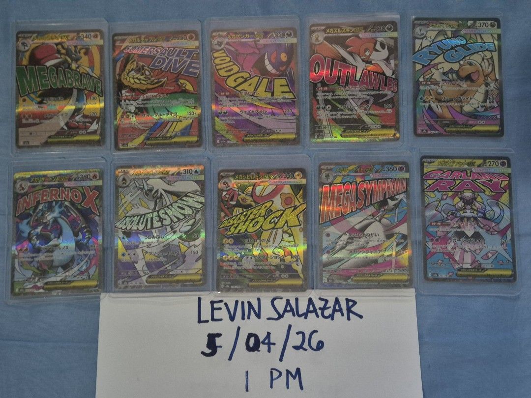 (COMPLETE) POKEMON TCG MEGA DREAM EX MA SET (Category: Raw Singles) located in Guiguinto. Submitted by Levinthings (Listing ID 1436389574, Image 1). Description: For Sale: (as SET/BUNDLE) (10) Pokemon TCG Mega Dream EX MA COMPLETE Set (Jp) 1. Mega Charizard X EX m2a 223/193 2. Mega Froslass EX m2a 224/193 3. Mega Eelektross EX m2a 225/193 4. Mega Gardevoir EX m2a 226/193 5. Mega Diancie EX m2a 227/193 6. Mega Lucario EX m2a 228/193 7. Mega Hawluc