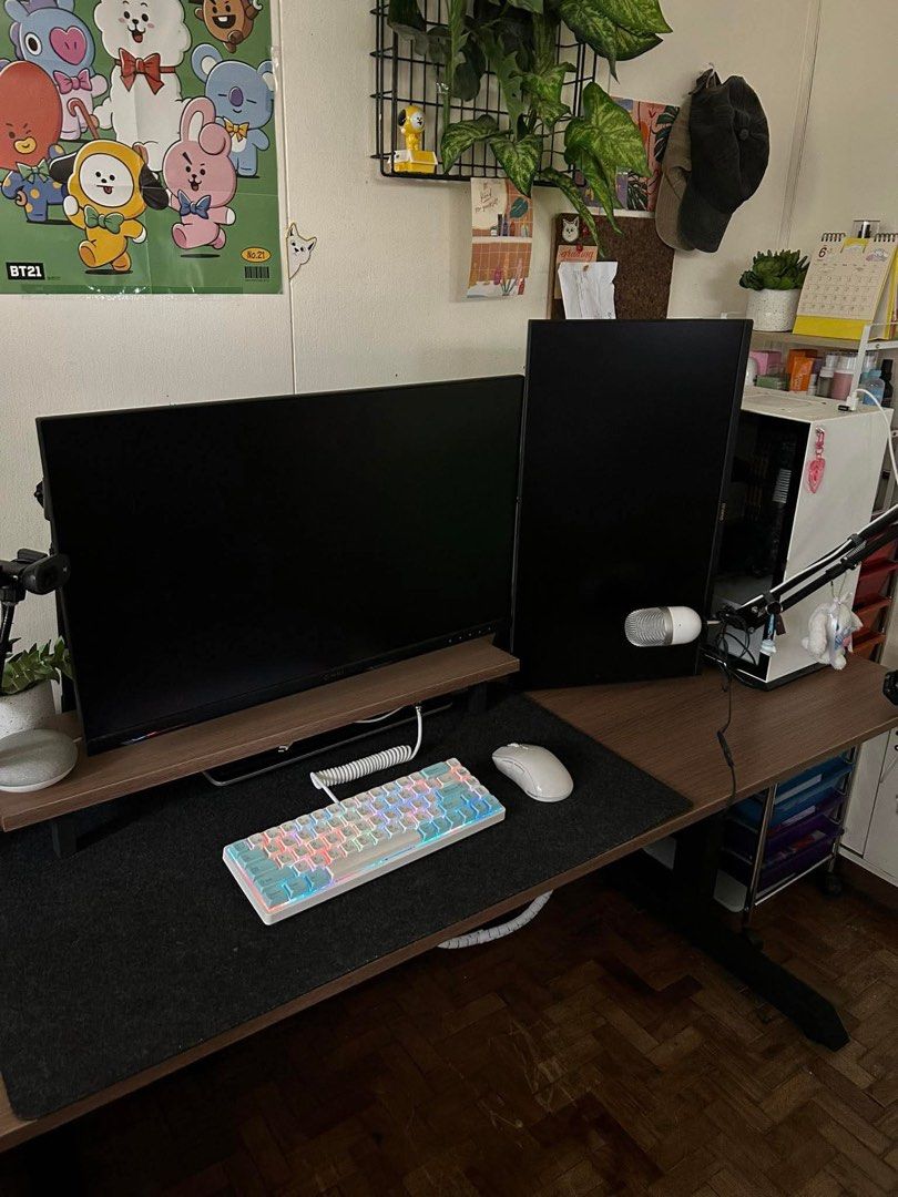 Custom Dark Wood Desk + Riser (Category: Tables & Sets) located in Quezon City. Submitted by wydnadine (Listing ID 1436383222, Image 2). Description: Selling my custom desk! Bought for 7000 2 years ago. 5k - Table 1.5k - Riser Very sturdy, I currently have 3 monitors and my PC on it. No shaking, no bending and no wobbling. Pic taken when I assembled, please message me for current photos. 😊 Negotiable if you will get asap! Wanting to upgrade to a