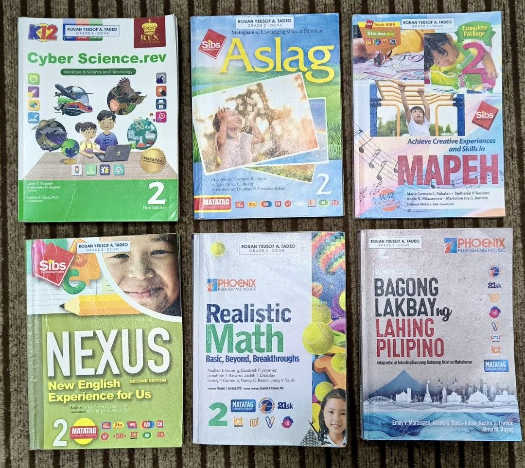 Grade 2 Textbook (Matatag Curriculum 2025) (Category: Textbooks) located in Baguio. Submitted by shopmycl0sets (Listing ID 1436399300, Image 1). Description: 📚 Available Books for Grade 2 under Matatag Curriculum 2025 📓MATH: Realistic Math▪️200 📓ENGLISH: NEXUS New English Experience for Us▪️200 📓APAN: Bagong Lakbay▪️250 📓FILIPINO: Aslag▪️280 ❌ 📓MAPEH: Achieve Creative Experiences and Skills ▪️300 📓SCIENCE: Cyber Science▪️350 📚 DETAILS : ▪