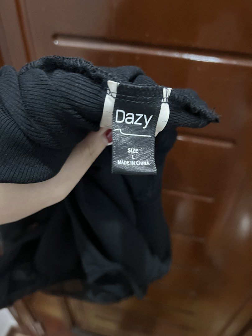Dazy Black Mesh Top - Size L (Category: Blouses) located in Manila. Submitted by limonee (Listing ID 1436394534, Image 3). Description: RFS: decluttering Loc: Tondo MOP: GCash, Maribank, Maya MOD: J&T, Lalamove, Grab.