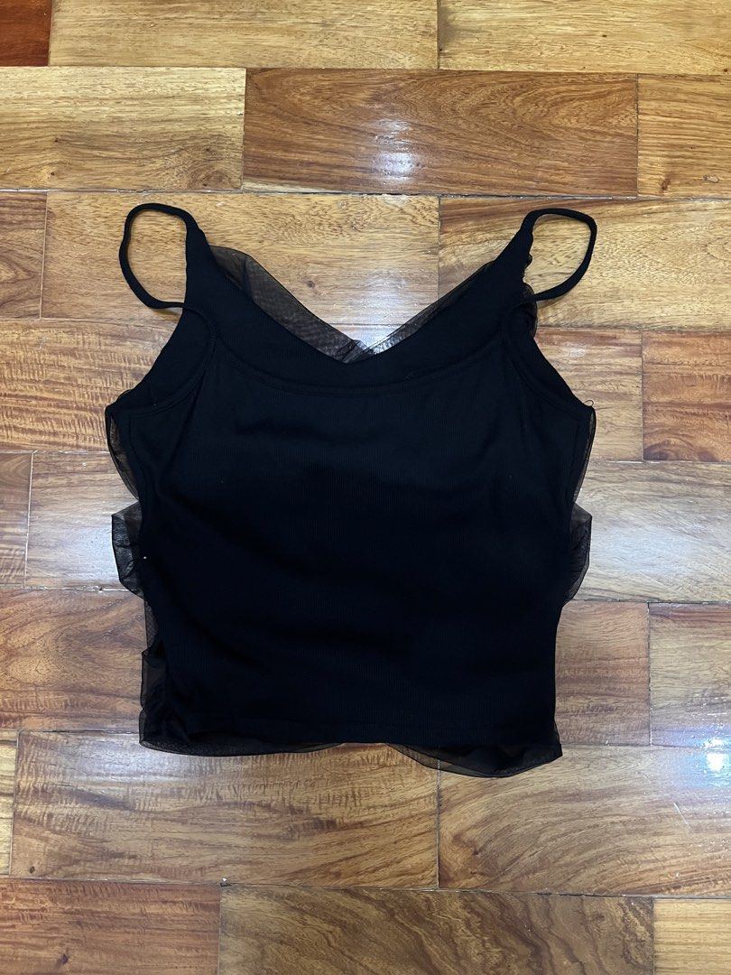 Dazy Black Mesh Top - Size L (Category: Blouses) located in Manila. Submitted by limonee (Listing ID 1436394534, Image 2). Description: RFS: decluttering Loc: Tondo MOP: GCash, Maribank, Maya MOD: J&T, Lalamove, Grab.