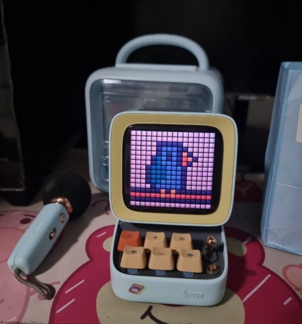 Divoom Retro Pixel Art Speaker with Microphone (Category: Soundbars, Speakers & Amplifiers) located in Manila. Submitted by fashiondera. (Listing ID 1436413766, Image 1). Description: 💯●rig DIVOOM DITOO MIC PIXEL ART SPEAKER IN L. BLUE *seldom used *actual pics posted LAST PRICE POSTED 📍Valenzuela|💰BD●,BPI,Gcash |📦J&T,Lalam●ve Message me p● if interested. Thank y●u.❤️.