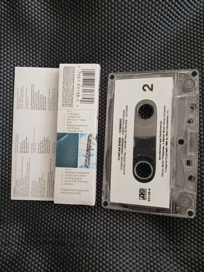 Duncan Sheik - Humming Cassette Tape (Category: CDs & DVDs) located in Pili. Submitted by marktoraldo (Listing ID 1436324187, Image 2). Description: add sf gcash payment - Manufactured and distributed by Warner Music Philippines. - Includes the original case..