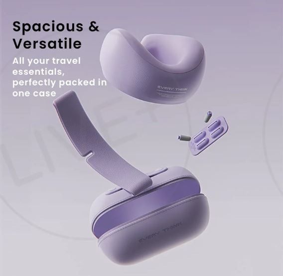 Everythink EV-2 Travel Capsule Comfort Set (Category: Makeup) located in Quezon City. Submitted by decoroptio09963 (Listing ID 1436356872, Image 3). Description: - Travel Comfort Set: Includes U-shaped neck pillow, eye mask, and earplugs. - Lightweight and Portable: Easy to carry for any trip. - Stylish Travel: Designed for travel in style. - Convenient Carrying: Comes with a travel case. - Key Benefits: Provides neck support, light blocking, and