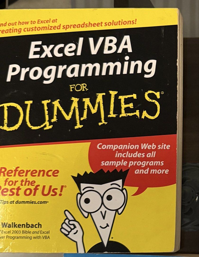 Excel VBA Programming For Dummies (Category: Textbooks) located in Singapore. Submitted by chloedauv02885 (Listing ID 1436359697, Image 1). Description: - Excel VBA programming guide - Includes sample programs - Reference for Excel users.