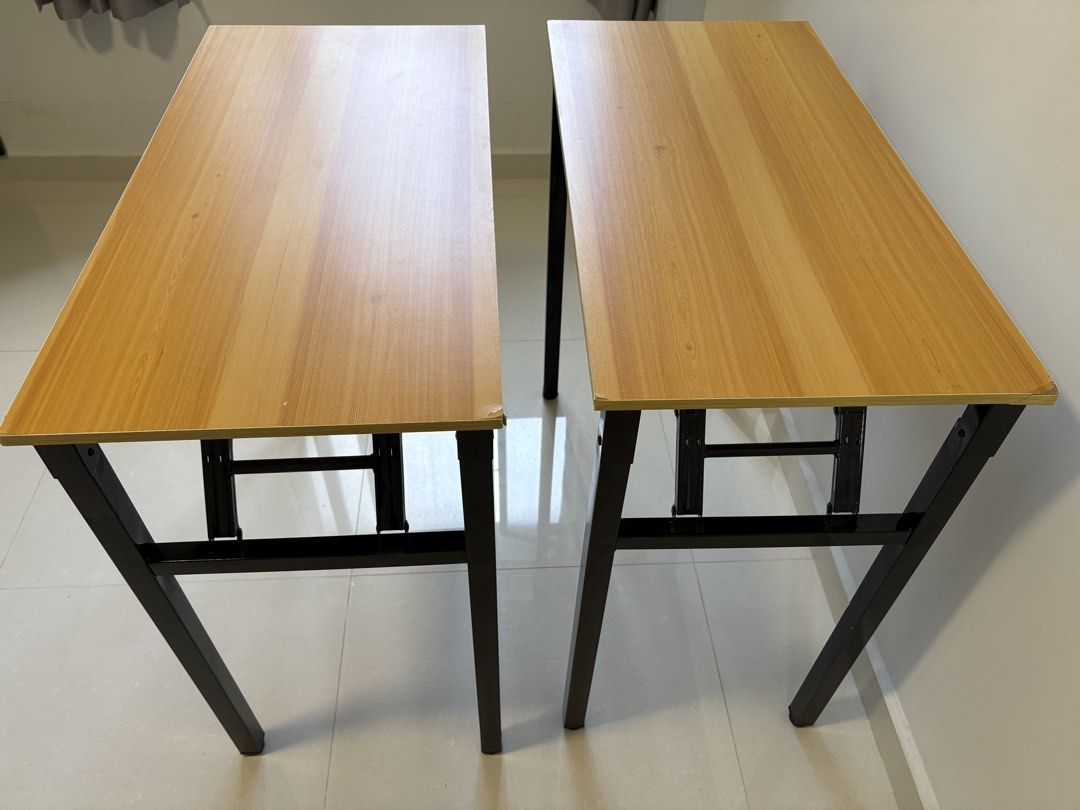 Foldable Study Table - Light Wood