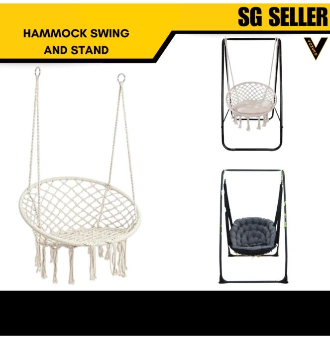 Hammock Swing with Stand - 2 Colours Available