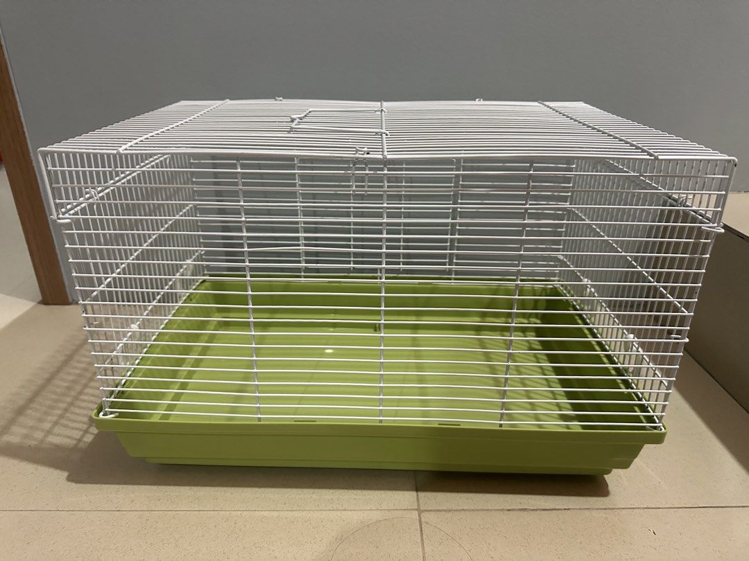 Hamster Cage with free toilet (Category: Homes & Other Pet Accessories) located in Caloocan City. Submitted by ashleyscorner (Listing ID 1436323414, Image 3). Description: - Hamster cage with white wire frame and green base. - Includes a small, yellow, enclosed accessory. - Features a top opening. - Attractive design on the base. - Suitable for small pets. size l-47 inches w-12inches h-12 inches.