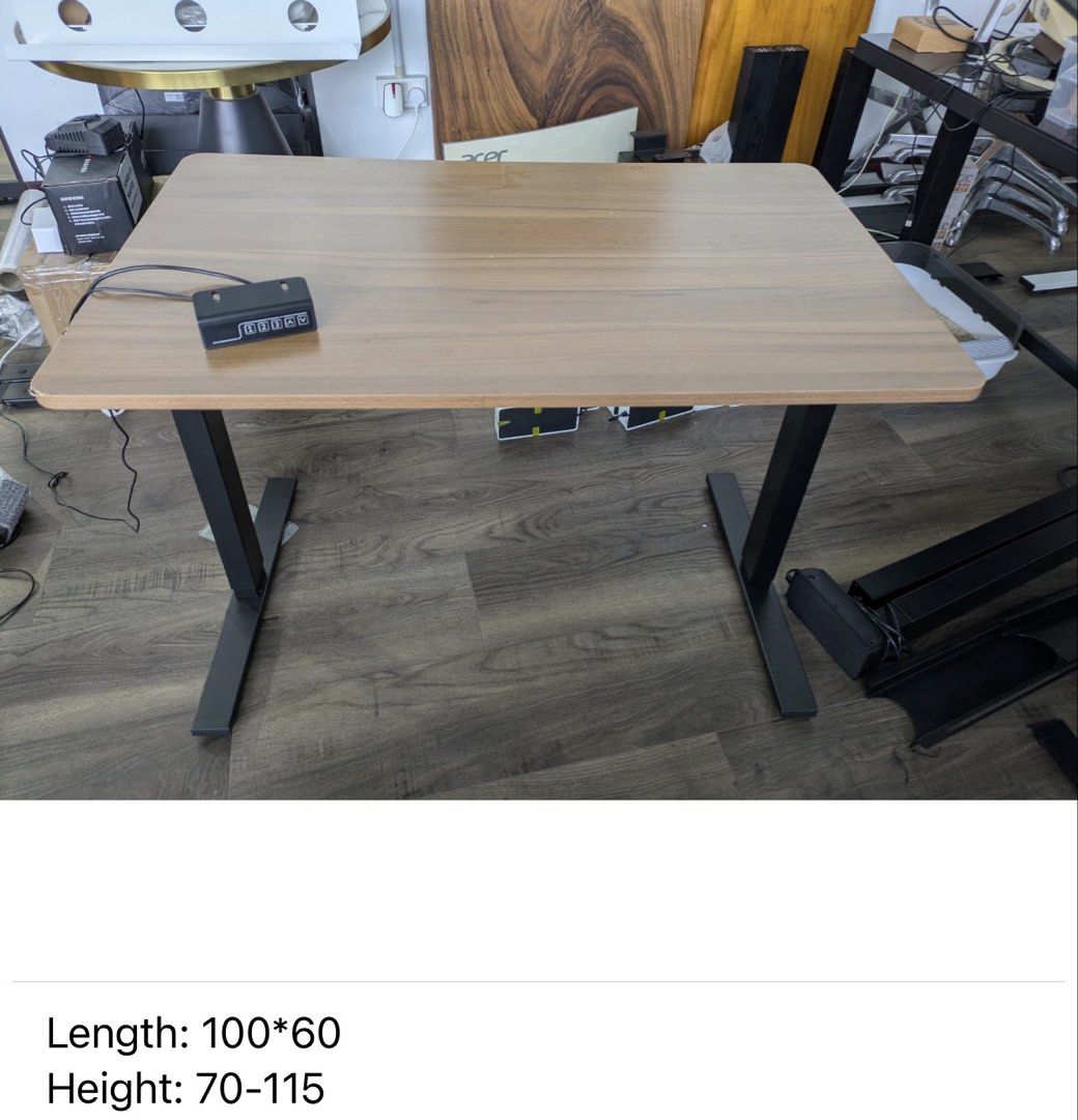 Height adjustable table (Category: Tables & Sets) located in Singapore. Submitted by adaptable_home (Listing ID 1436456271, Image 1). Description: Height adjustable table display units going for sale. CHEAP!! $100 only each!! First come first serve. Size and height range in photo..