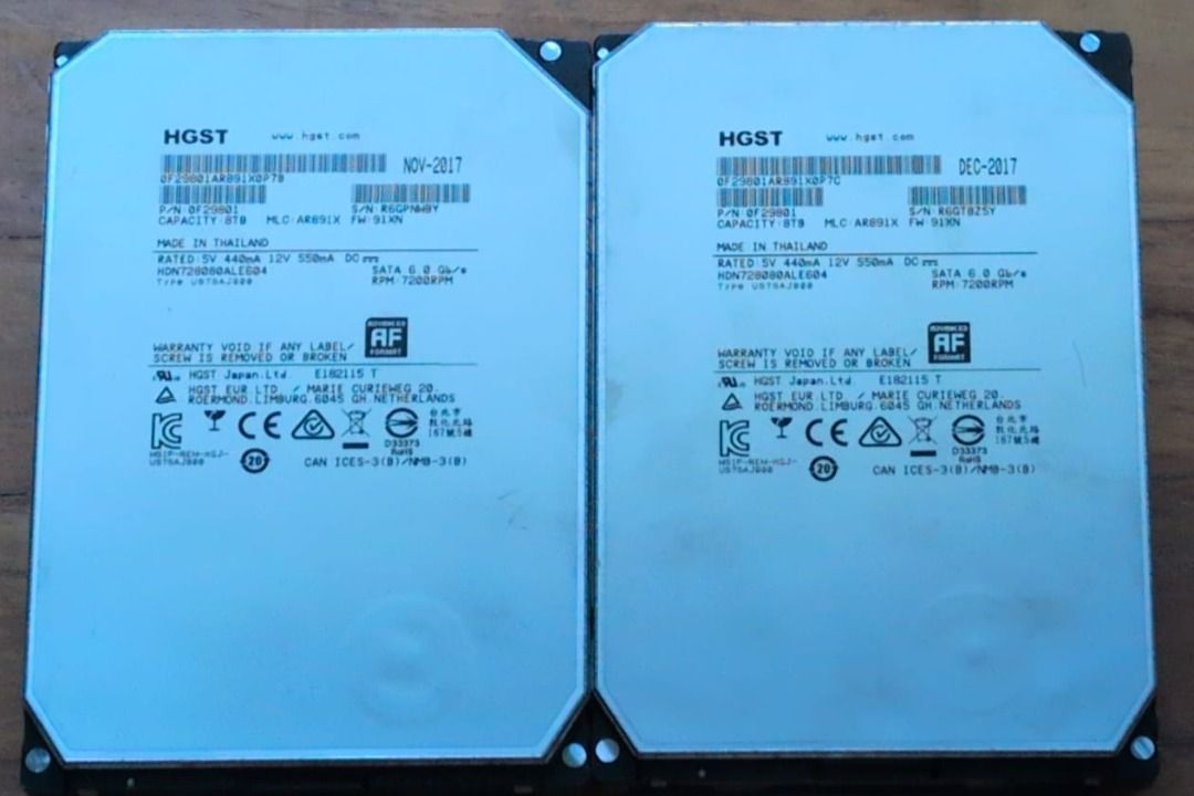HGST 8TB NAS HDD (7200RPM)  HDN728080ALE604- 100% Health (CrystalDiskInfo Verified)
