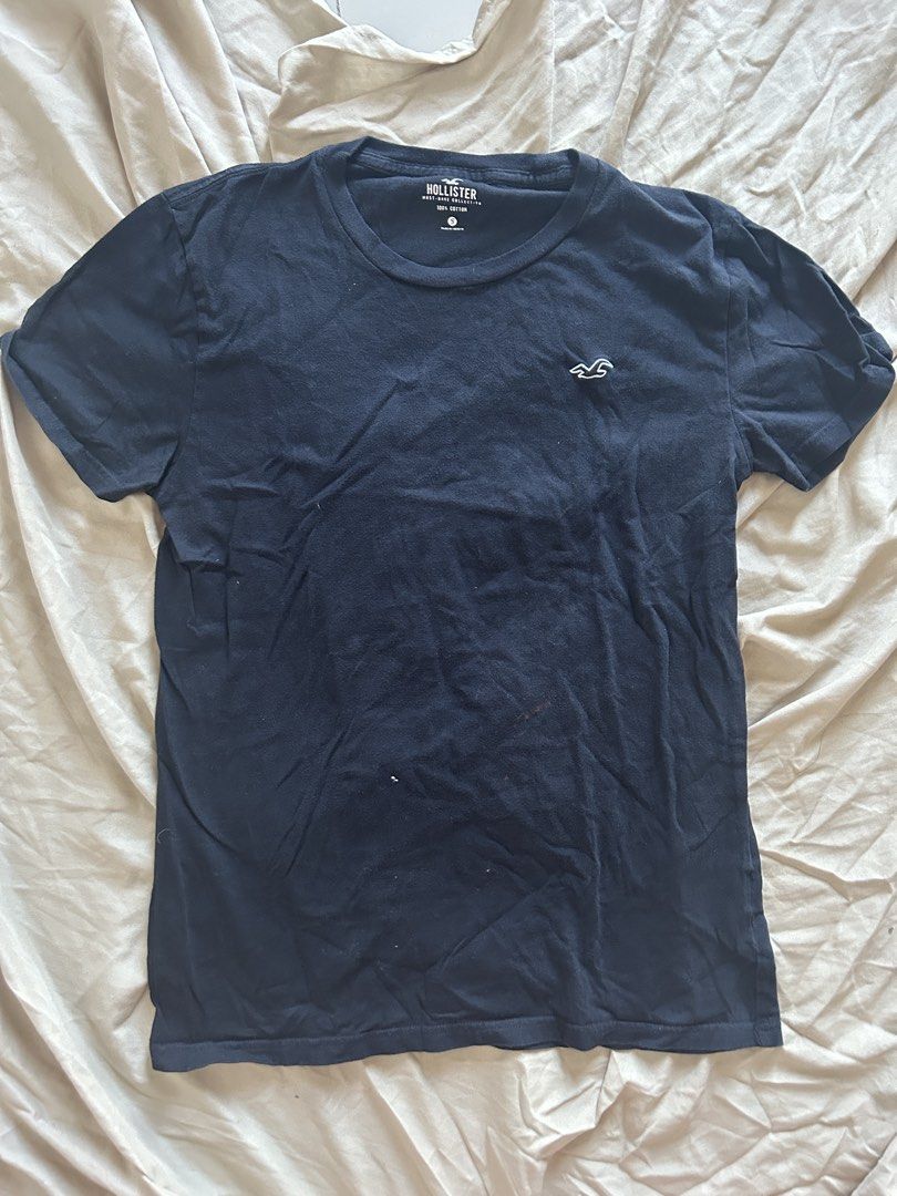 Hollister Black T-shirt - Small (Category: Tshirts & Polo Shirts ) located in Binan City. Submitted by missrandomthings (Listing ID 1436362983, Image 1). Description: - Black Hollister t-shirt - Size: Small - Material: 100% Cotton - Features Hollister logo - Condition: Some stains present - Made in Vietnam.