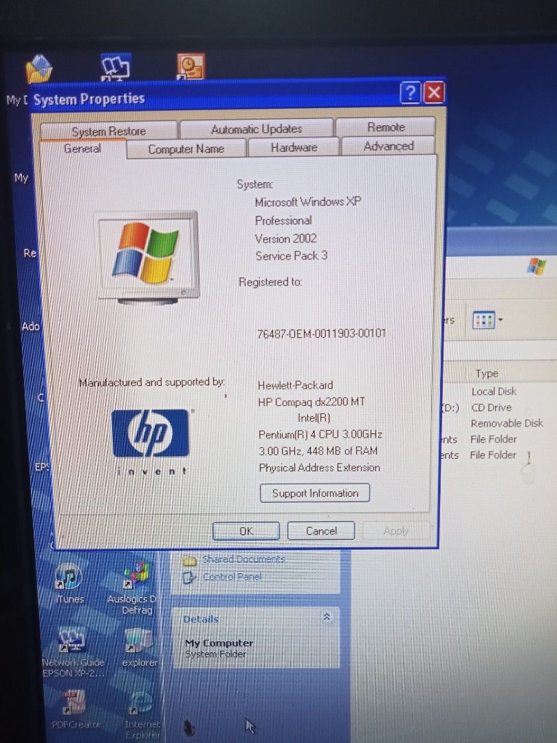 HP Compaq dc7200 MT Desktop PC446555675123394560