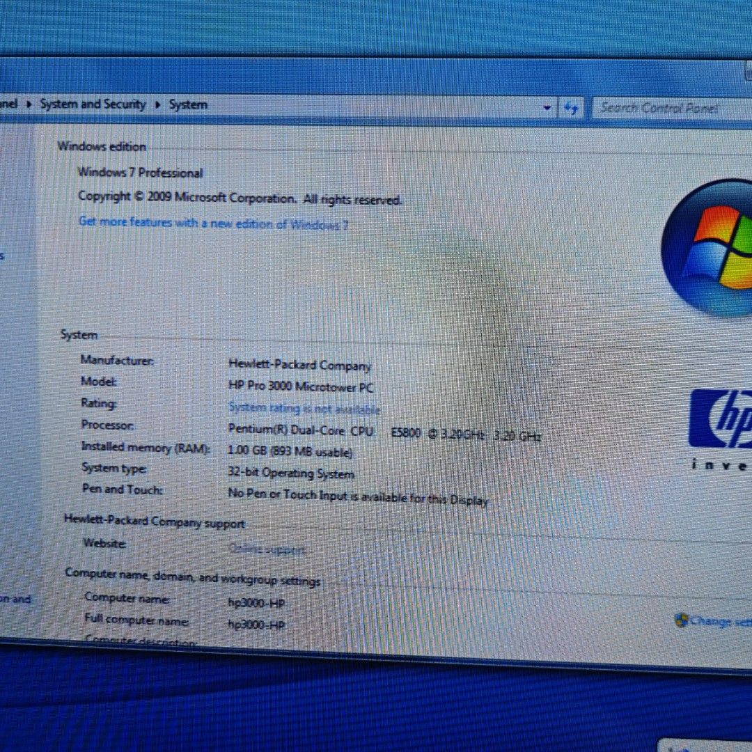 HP Pro 3000 Microtower PC - Windows 7446676605956925441