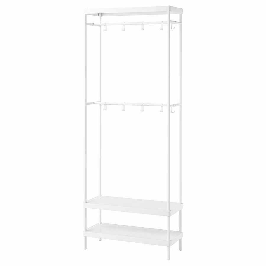 IKEA Coat rack with shoe storage unit, white, 78x32x200 cm