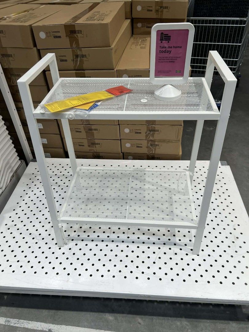 IKEA Lerberg shelf unit (Category: Shelves, Cabinets & Racks) located in Paranaque City. Submitted by jzet23 (Listing ID 1436363867, Image 2). Description: Available: 1 white and 2 black Width: 60 cm (23 5/8 ") Depth: 35 cm (13 3/4 ") Height: 70 cm (27 1/2 ") Max load/shelf: 10 kg (22 lb) Material Side panel: Steel, Epoxy/polyester powder coating Shelf: Steel, Steel, Epoxy/polyester powder coating Care Wipe clean using a damp cloth and a mild cle