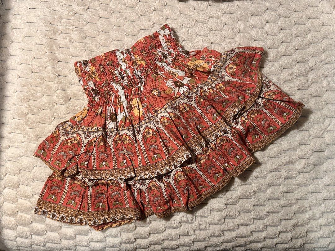 in the moment ruffled mini skirt (Category: Skirts) located in Pasig City. Submitted by lanadelreylover222 (Listing ID 1436445164, Image 1). Description: can be worn as a top or a skirt! best fits xs-s original price: 1350 mop: gcash delivery: lalamove / grab.