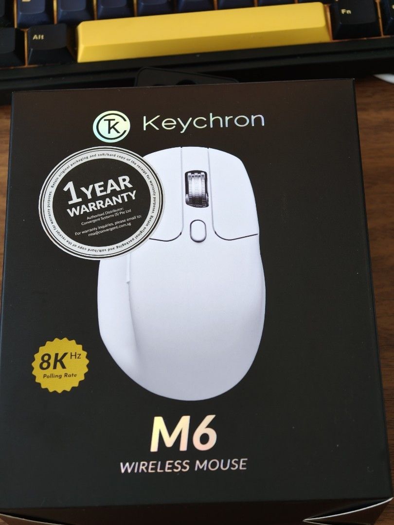 Keychron M6 Wireless Mouse - White (8K polling)447026609868001280