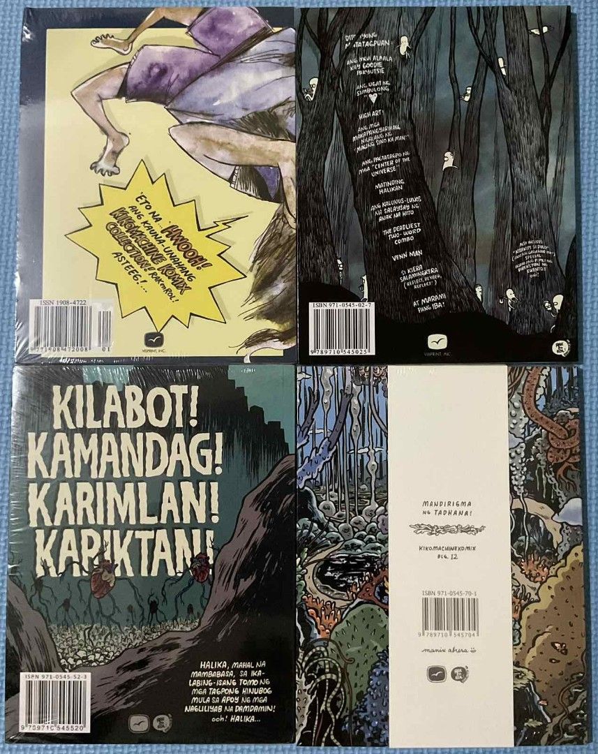 KikoMachine Komix Collection (Visprint) (Category: Comics & Manga) located in Quezon City. Submitted by sorayuki_15 (Listing ID 1436386032, Image 2). Description: - Komiks set featuring KikoMachine Komix by Manix Abrera. - Rare collector's items. Original Visprint edition. All are still sealed (except Vol 6 - unsealed). - 400php each Available Volumes: *Vol 1 - SOLD *Vol 6 (like new condition) *Vol 11 - SOLD *Vol 12 - SOLD - Mode of Payment: Bank