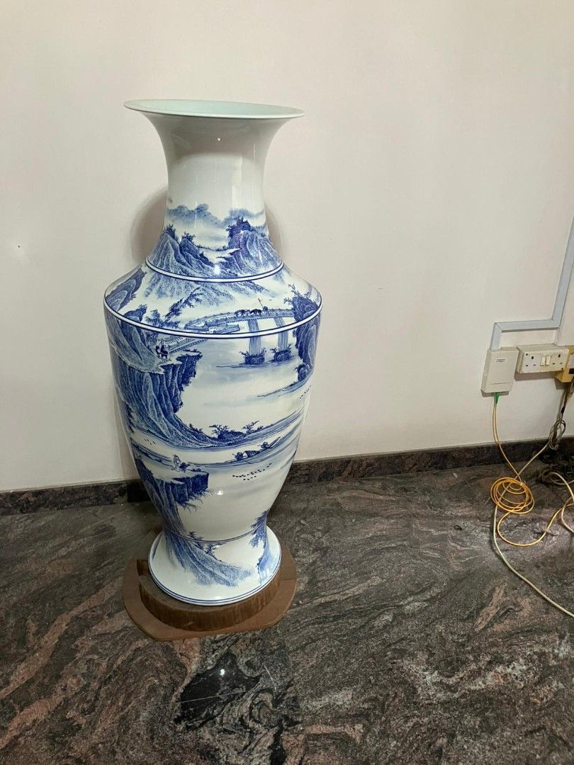 Large Blue and White Porcelain Vase