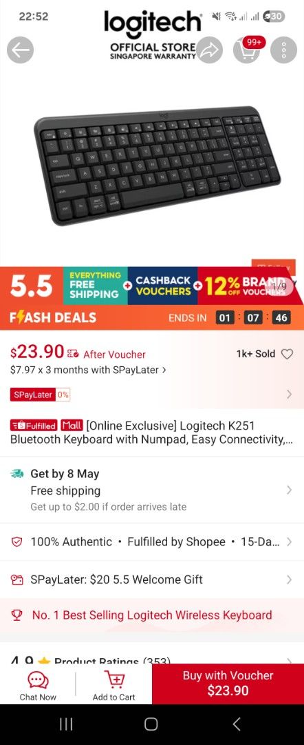 Logitech K251 Bluetooth Keyboard with Numpad446920115891752961
