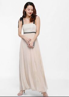 open lace back dress Anna Pleated Back Dress in Wine  Gnue