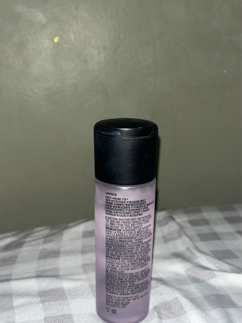 MAC Prep + Prime Fix+ Lavender (Category: Makeup) located in Las Pinas. Submitted by ameothings (Listing ID 1436299386, Image 2). Description: sprayed 2x only could pass as brandnew authentic from aus dm if interested!.