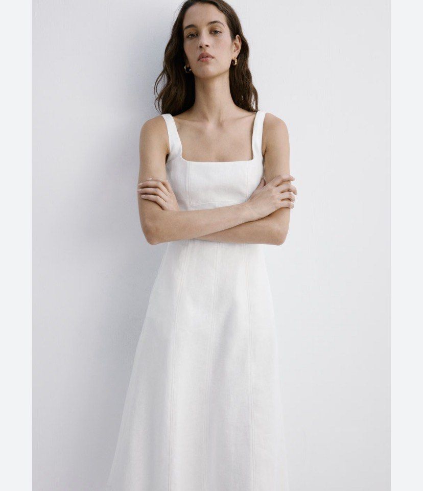 Mango cream colored tiered maxi dress (x back) (Category: Dresses) located in Makati City. Submitted by fudgychewygooey (Listing ID 1436339940, Image 1). Description: Super nice but no longer fits me. Flattering on complexion: cream color. Classy and elegant.