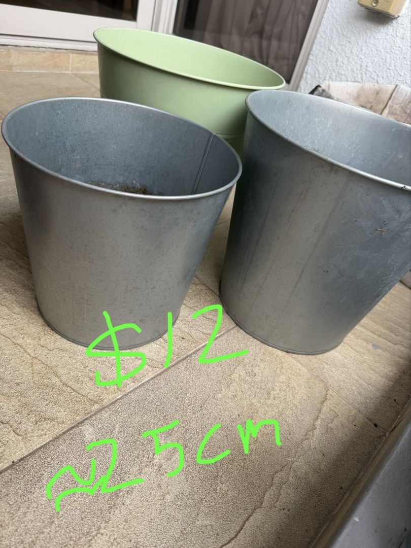 Metal Planter Pots - Set of 3