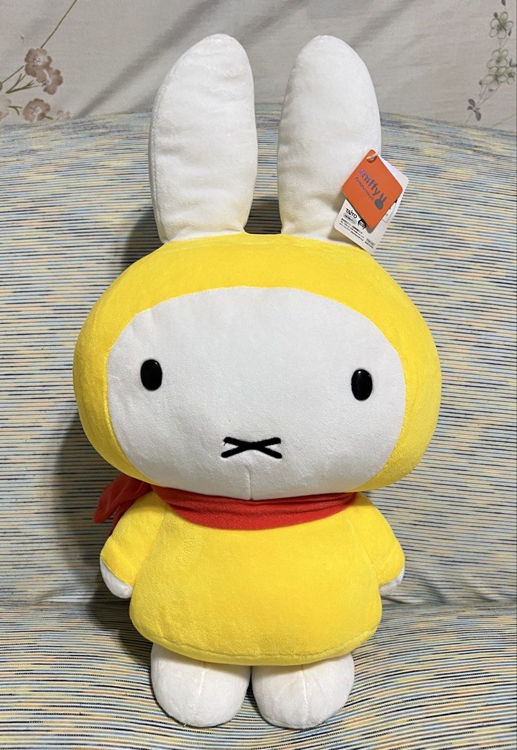 Miffy Jumbo Plush Toy -New condition (Category: Toys & Games) located in Taguig. Submitted by ms_sophistic8ted (Listing ID 1436384033, Image 1). Description: - Adorable Miffy Taito Jumbo Plush 18 inches /45cm - Features a charming yellow outfit and a red scarf. - Classic white ears and face. - Includes the original tag. - Perfect for Miffy collectors and fans!.