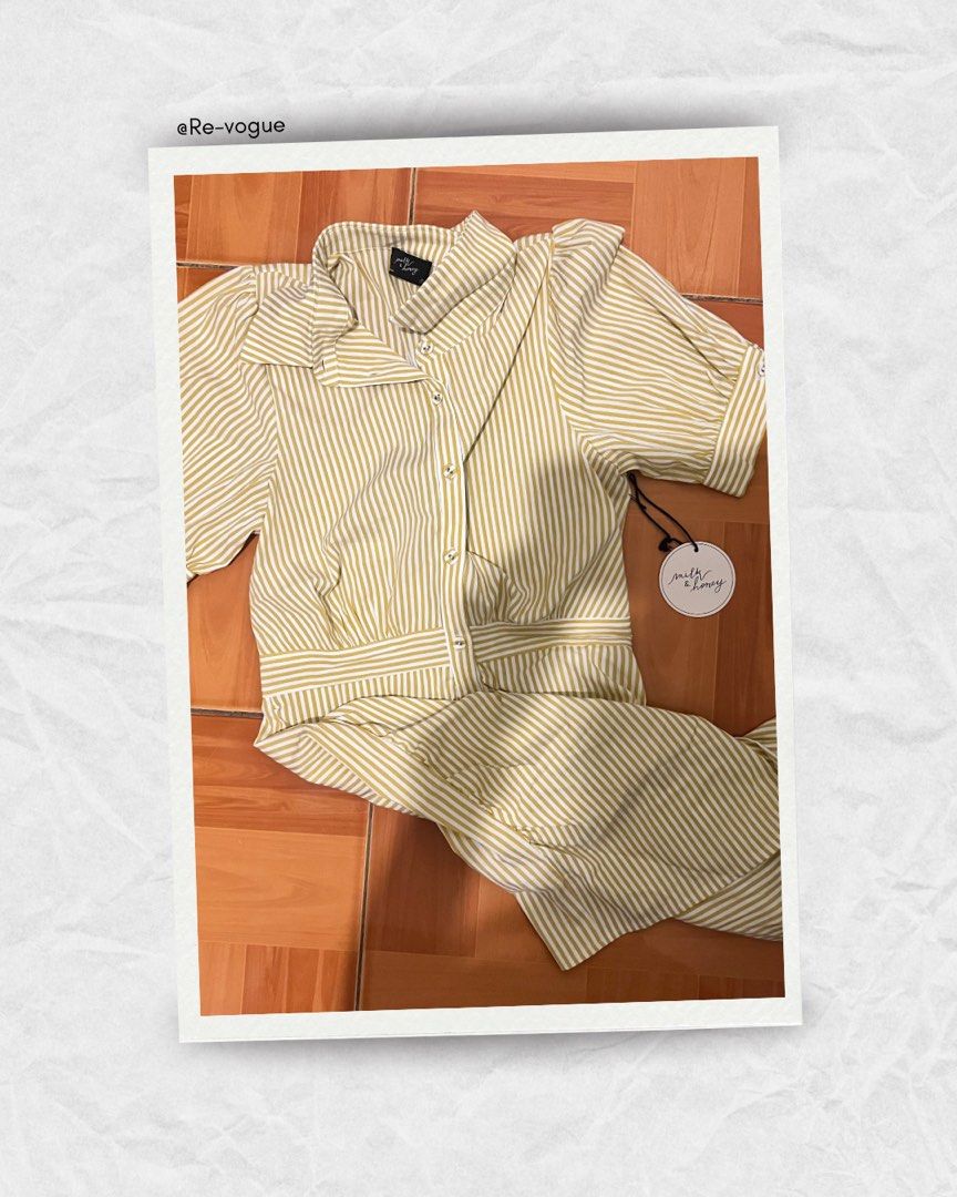 Milk & Honey Striped Jumpsuit (Category: Jumpsuits) located in Manila. Submitted by re-vogue (Listing ID 1436361337, Image 1). Description: Milk & Honey striped jumpsuit America brand Fitted waist, relaxed leg. Includes original tag Fit to Small to Medium Deliver through lalamove or your preferred courier MOP: Gcash .