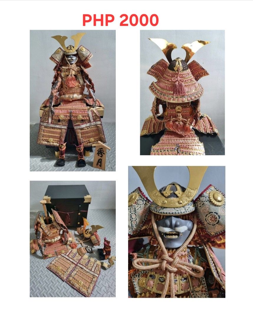 Miniature Japanese Samurai Armor Set (Category: Figurines & Statues) located in General Trias. Submitted by vcd1707 (Listing ID 1436361628, Image 1). Description: - Miniature Japanese samurai armor set - Includes full armor, helmet, and accessories - Comes with a storage box - Ideal for decorative display.