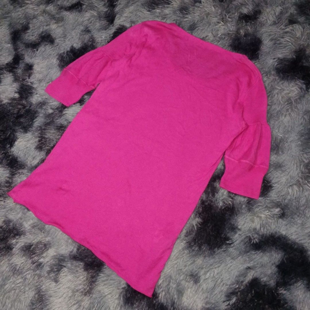 Miu Miu Pink Round Neck Top Blouse (Category: Luxury Apparel) located in Dagupan City. Submitted by finestthriftstuffph (Listing ID 1436375486, Image 3). Description: (Authentic) Very Presentable Size: 36 on Tag (Authentic) (Measured by INCHES) Width: 17 Length: 24 Shoulder: 15 Sleeve: 12 Condition: As New Color Rate: 10/10 Issue: None "Colors may vary due to lightning" "Swipe each photo to see more details".