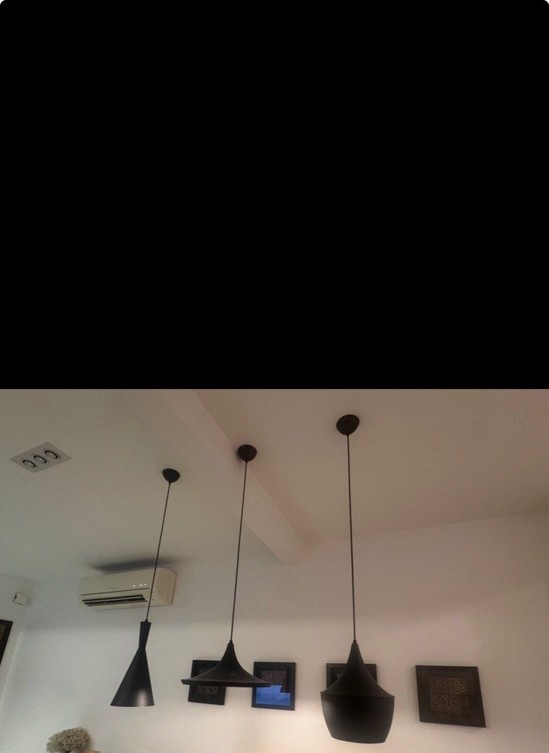 Modern Black Pendant Lights - Set of 3