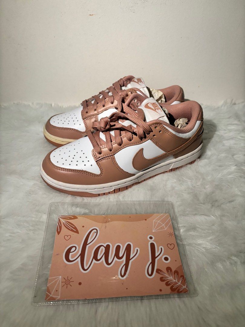 Nike Dunk Low ‘Rose Whisper’ (Category: Sneakers) located in Mandaluyong City. Submitted by elayj (Listing ID 1436323920, Image 1). Description: Nike Dunk Low ‘Rose Whisper’ US Size 7 Brand new, never worn With box Clean white & soft pink colorway Issue: slight yellowing (from storage).