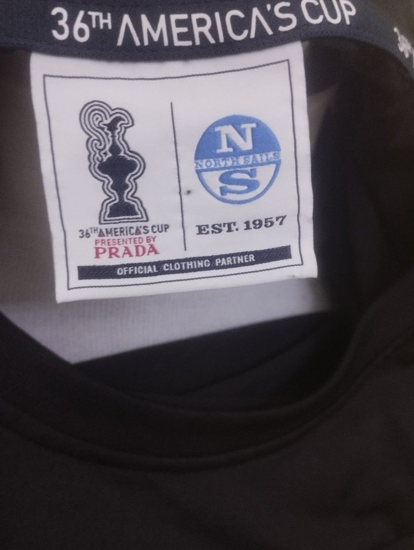 North sails x Prada (Category: Activewear) located in Tumpat. Submitted by tuanazlan86 (Listing ID 1436424708, Image 2). Description: P..21-21.5 L..27.5 North Sails America's cup presented by Prada Original baju pelayaran jenis Kain jersey Pos rm8 SM/Dfod Ss.