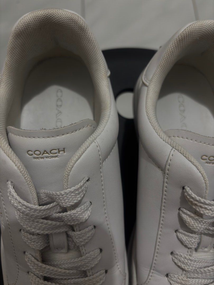 OG Coach Leather White Sneakers (Category: Sneakers) located in Manila. Submitted by alliahcldrn (Listing ID 1436326627, Image 3). Description: Original Coach Leather Shoes from EU 🇫🇷 Used it less than 5x Orig Price: ₱9k++ Price drop since I really want to declutter and I cannot find the box Size 7.5 - Size 8 Rfs: No longer needed. I prefer training shoes lately..