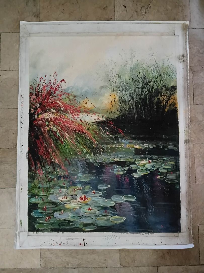 Oil Painting - Landscape with River (Category: Art & Prints) located in Caloocan City. Submitted by cooldragon_5d9fcb (Listing ID 1436303840, Image 3). Description: Beautiful oil painting depicting a serene landscape with a river. The artwork showcases vibrant colors and detailed brushstrokes, capturing the natural beauty of the scene. The dimensions are 75 x 100..