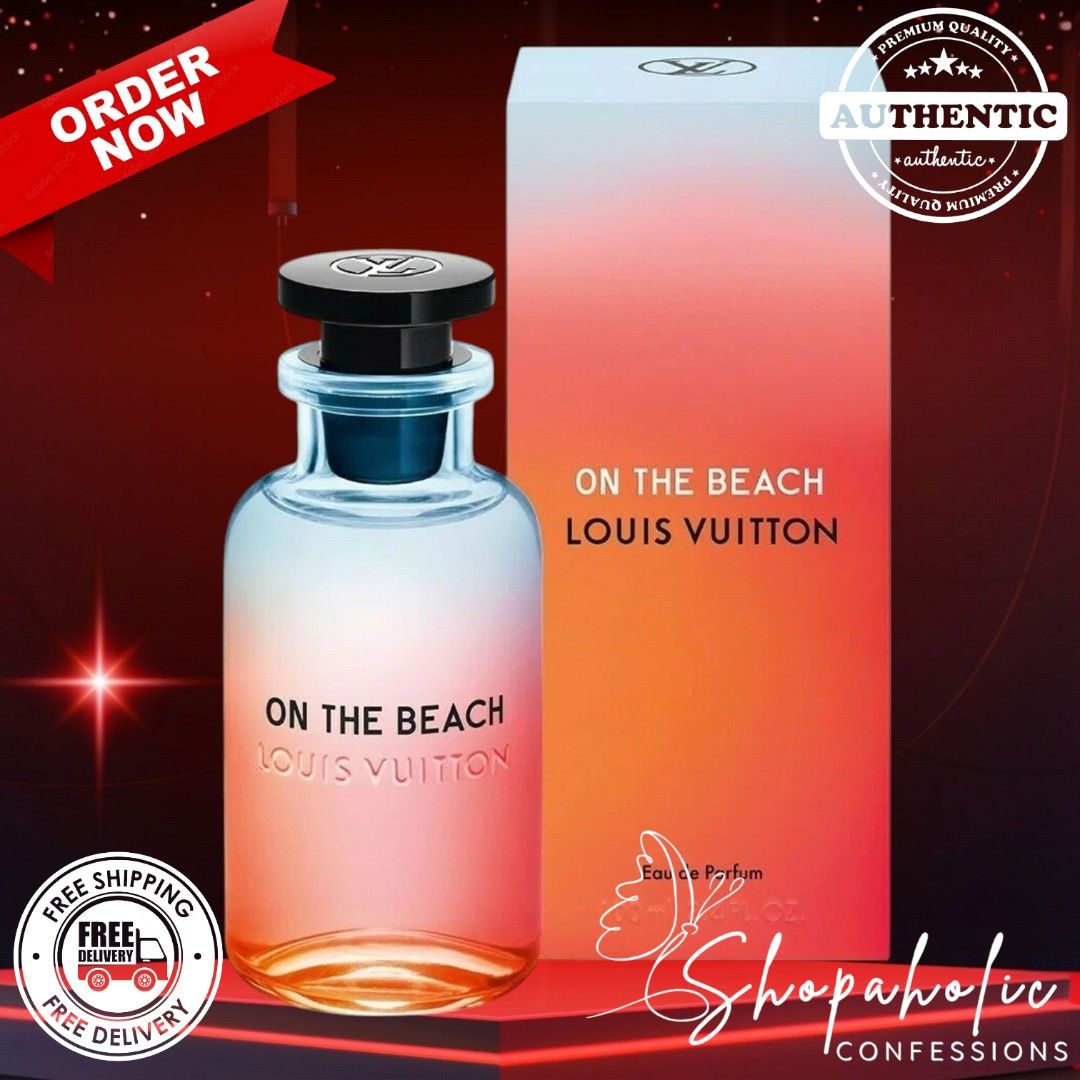 ORIGINAL PERFUME - LOUIS VUITTON ON THE BEACH PERFUME (Category: Fragrance & Deodorants) located in Rizal. Submitted by vickypeiwanggo (Listing ID 1436462248, Image 1). Description: On The Beach by Louis Vuitton is a luxury, unisex Citrus Aromatic fragrance launched in 2021. Created by Master Perfumer Jacques Cavallier Belletrud, it is designed to evoke the sensory experience of a sunny day on the shoreline, balancing vivid Japanese citrus with d