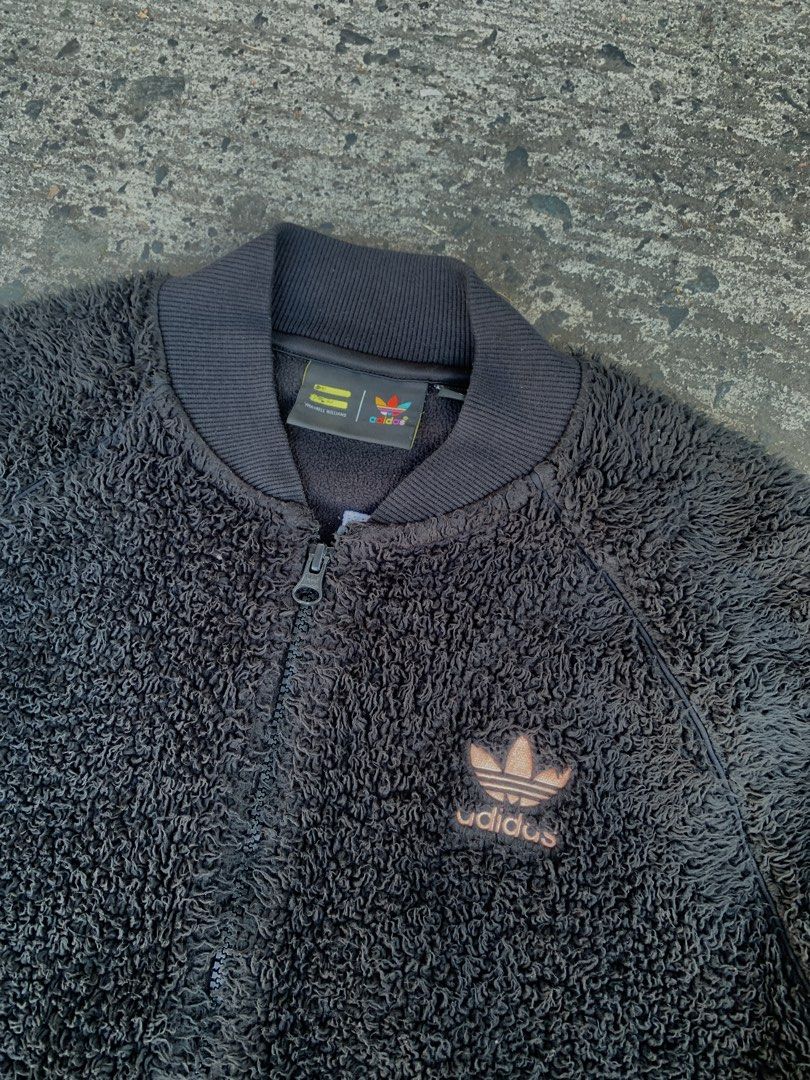Pharrell williams X Adidas zip up sherpa (Category: Hoodies) located in Manila. Submitted by killcode_thrift31 (Listing ID 1436399931, Image 2). Description: Best fit med to large .