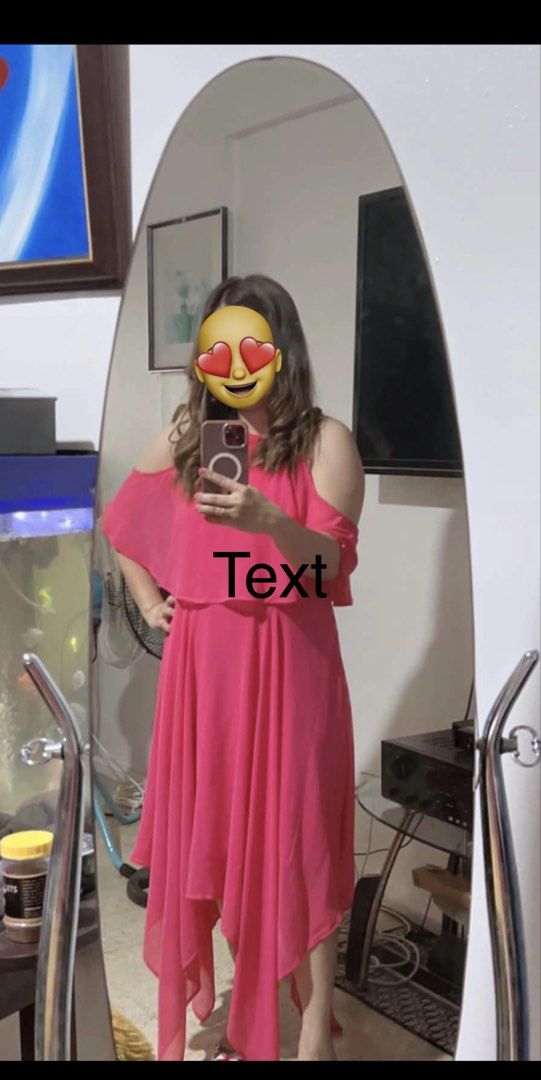 Pink Gown (Category: Dresses) located in Quezon City. Submitted by fly29 (Listing ID 1436448296, Image 3). Description: - pink dress - Off-shoulder design - Asymmetrical hemline - Halter neckline - Layered bodice - Size: M/M but could fit large - Made in Vietnam - Ideal for special occasions and formal events.