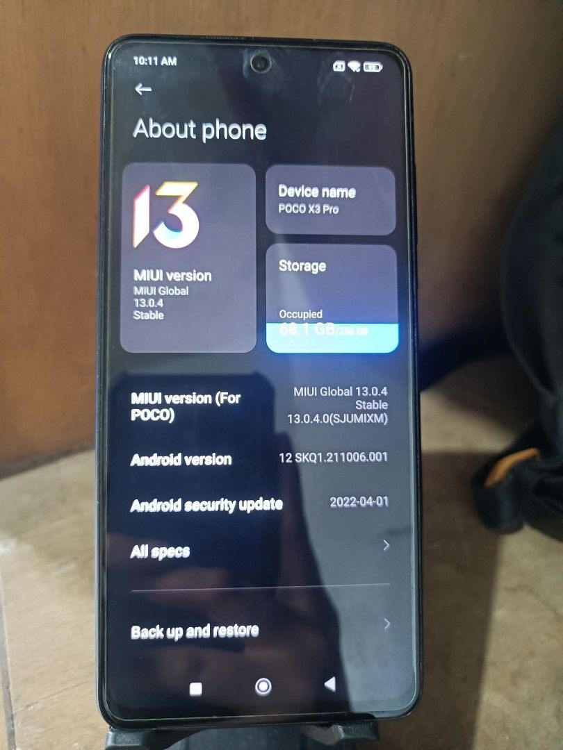 POCO X3 PRO 256GB (Category: Android Others) located in Bulacan. Submitted by jpdomingo27 (Listing ID 1436332279, Image 2). Description: Poco X3 Pro 8gb Ram 256gb internal Storage Upgrade New battery longer use ✅ 4500 Only ‼️ Or Swap Android phone offer lang kayo Meet up PANDI BULACAN or Shipping J&T, Pm ✅.