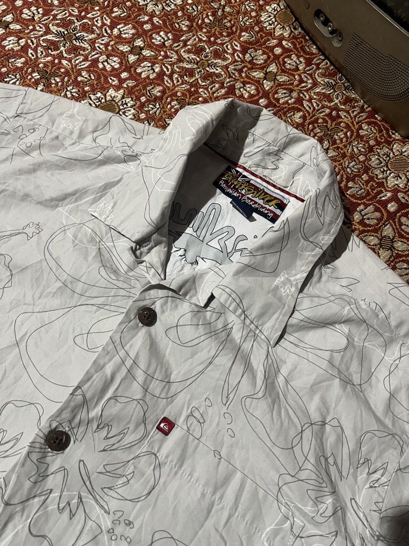 Quiksilver Hawaiian Shirt (Category: Tshirts & Polo Shirts ) located in San Pedro. Submitted by drip_from_thrift (Listing ID 1436389368, Image 3). Description: Brand: QuickSilver(13) Color Rate: 9 Conditions: 9 Dimes: 22.5 by 28 Size on Tag: Issue: .