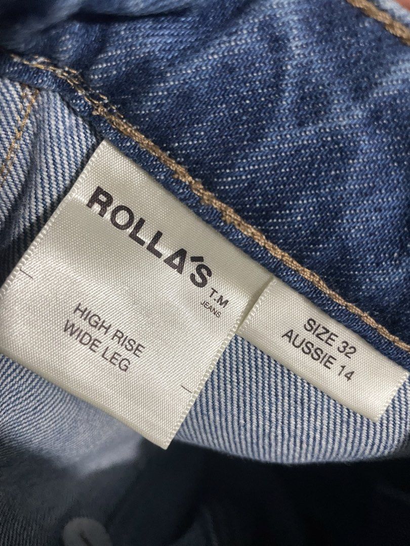 Rolla's Sailor Jean - Ashley Blue (Category: Jeans) located in General Trias. Submitted by teffispreloved (Listing ID 1436380721, Image 3). Description: - !!AUTHENTIC!! Australian Brand - retails AUD 127 or PHP 5,700!! - nego, no low balls - Size 32, Aussie 14 in tag. 39” length. - Rolla's Sailor Jeans in Ashley Blue - High-waisted - Wide leg - Classic four-pocket design - Rolla's logo on back pocket - HQ Denim, comfy and no-give.