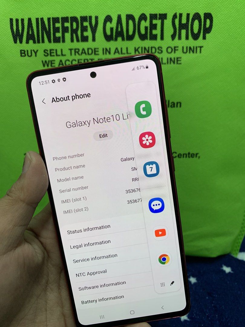 SAMSUNG NOTE10 Lite 8/128 (Category: Samsung) located in San Juan City. Submitted by wainefrey10 (Listing ID 1436452368, Image 2). Description: SAMSUNG NOTE10 LITE 8/128 (PLEASE SEARCH MO NALANG FULL SPECS) ALL GOODS AT WORKING OPEN-LINE Dual sim GAMING PHONE SCREEN TESTED SIGNAL TEST CAMERA MALINAW HONEST ISSUE ILALAGAY SA NOTE KUNG MERON MAN PARA AWARE KA! NOTE* *SEE POSTED PICTURES Hindi masyado MAKINIS lalo na sa charging pin banda at May lig