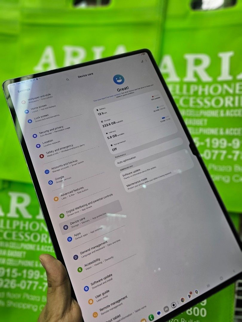 SAMSUNG TAB S10 ULTRA 5G (Category: Android) located in Manila. Submitted by marlboro_blue (Listing ID 1436344388, Image 3). Description: WITH SIM 12/512GB NO ISSUE.
