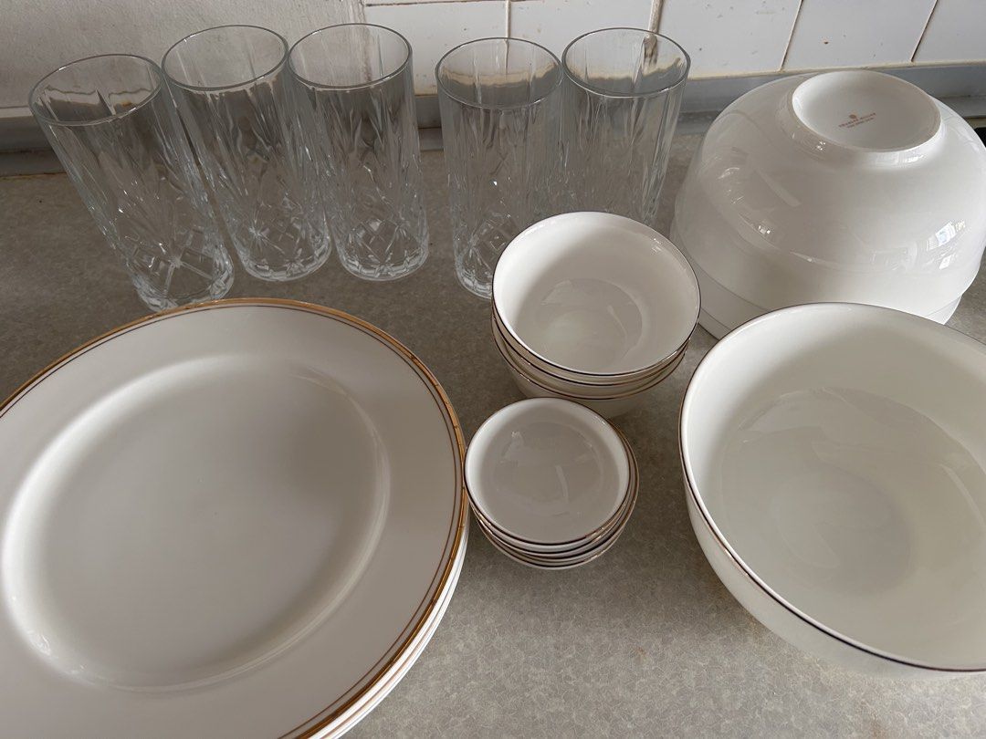 (SET) Dinnerware & Highball Glasses446381657235793922