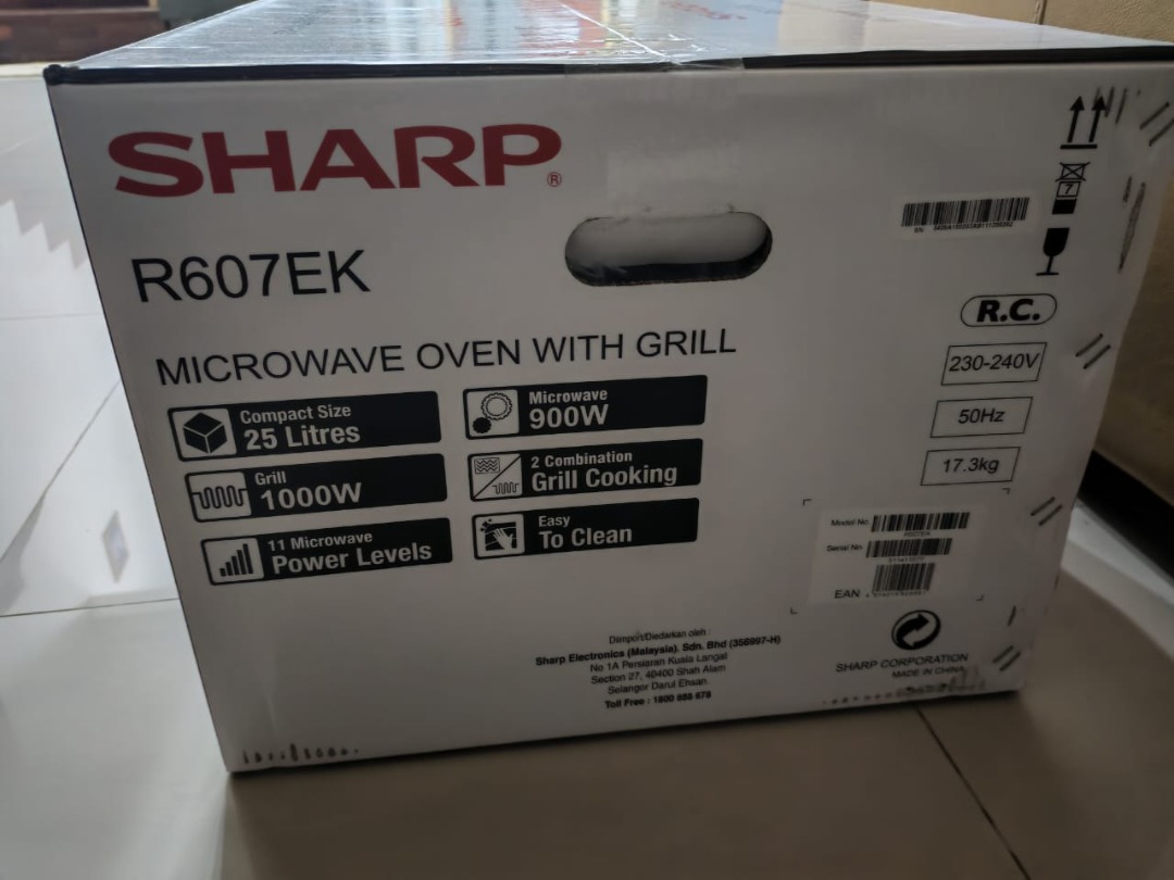 Sharp R607EK Microwave Oven with Grill, TV & Home Appliances, Kitchen ...