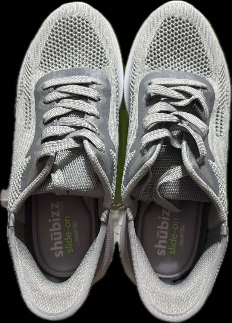 Shubizz by Figlia Gray Sneakers Size 40 (Category: Sneakers) located in Quezon City. Submitted by babybutton2018 (Listing ID 1436409679, Image 2). Description: - Gray Shubizz by Figlia sneakers - Size 40 - Breathable knit upper - White soles - Slide-on style - Textured soles for grip - Includes original box.